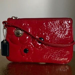 Poppy collection Coach patent leather wristlet
